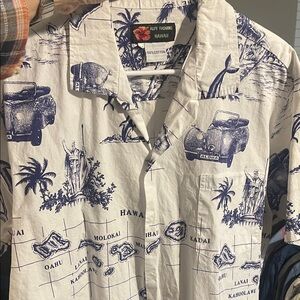 Ally Fashion White and Blue Casual Shirt